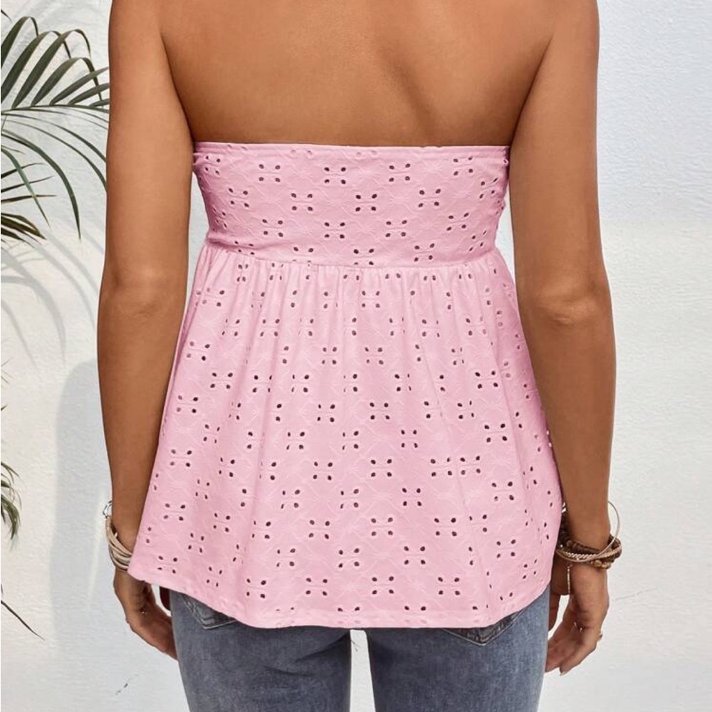 SHEIN Maternity Mesh Cutout Tube Top - Picture 2 of 6